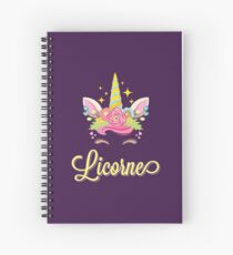 Licorne French Unicorn Spiral Notebook