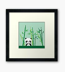 Cute: Panda with Bamboo Framed Print