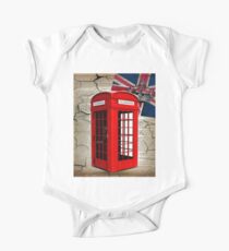 rustic grunge union jack retro london telephone booth One Piece - Short Sleeve