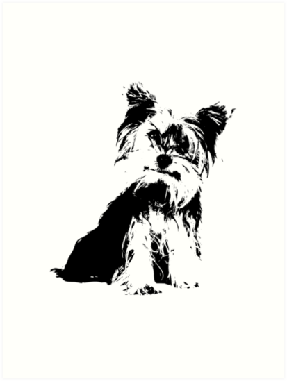 Download "Yorkie Terrier Silhouette" Art Prints by abowlofsoda ...