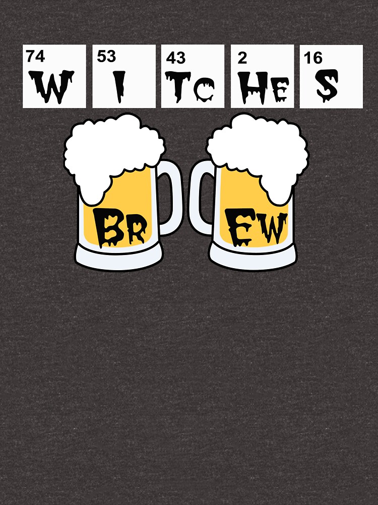 Witches Brew periodic table halloween t-shirt by Rightbrainwoman