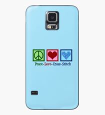Peace Love Cross Stitch Case/Skin for Samsung Galaxy