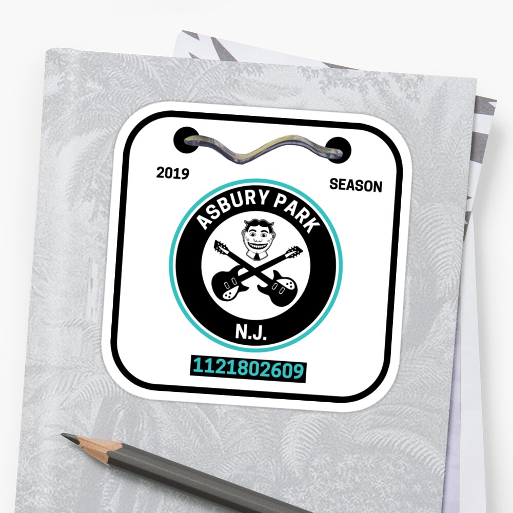 "Asbury Park New Jersey Beach Badge" Stickers by fearcity Redbubble