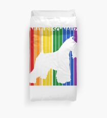 Lustiger niedlicher Regenbogen-Zwergschnauzer-Hund Bettbezug