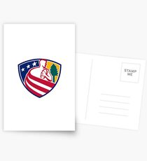 American Rugby Union Player Badge Postcards