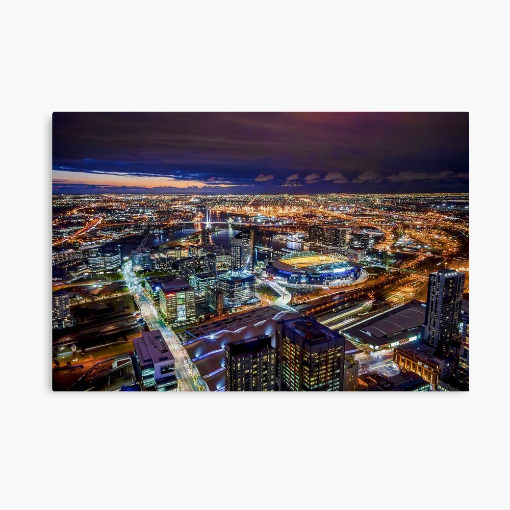 Melbourne at Night Canvas Print