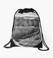 Lunette Sunrise Landscape - Mungo NP in BW Drawstring Bag