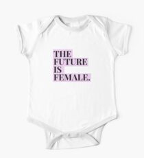 The Future Is Female Purple Text One Piece - Short Sleeve