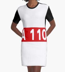 Autoroute française A 110 | Autoroute de la Beauce | France Highway Shield Sign Graphic T-Shirt Dress