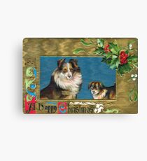 Victorian Christmas Dogs Canvas Print