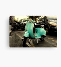 mint green vespa. Canvas Print