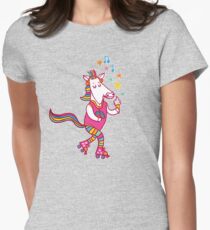 Rollerskating Unicorn Women's Fitted T-Shirt
