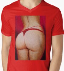 Red Thong, by James Patrick Men's V-Neck T-Shirt