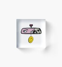 REAR VIEW MIRROR - GIRL AND SKULL Acrylic Block