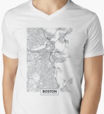 Vector poster map city Boston Men's V-Neck T-Shirt