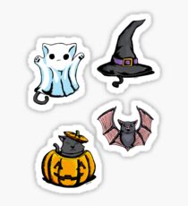 Cute Halloween Cat Kitten Bat Pattern Sticker
