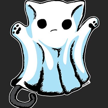 Artwork thumbnail, Cute Boo Ghost Cat Halloween by zombieCraig