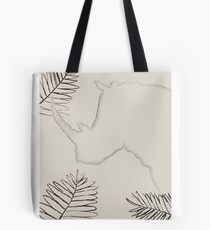 Rhino and palms Tote Bag