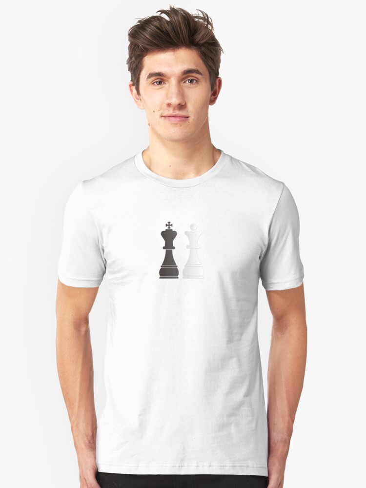 Black King White Queen Chess Pieces T Shirt By Peculiardesign