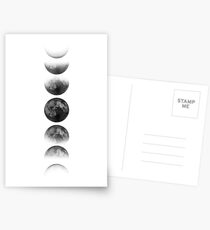 Phasen des Mondes - Schwarz Postkarten