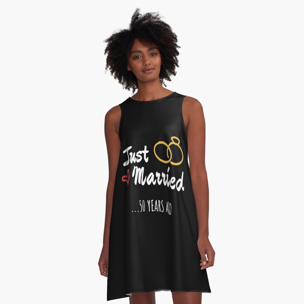 50th Wedding Anniversary Gift Just Married Marriage A Line Dress