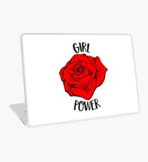 Girl Power Gift For Woman Cool Red Rose Feminist Gift Laptop Skin