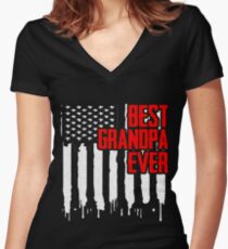 Best Grandpa Ever Women's Fitted V-Neck T-Shirt