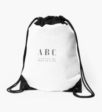 Always Be Crocheting - White Drawstring Bag