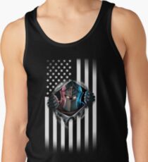 Camiseta de tirantes Versión 2 de la bandera americana del caballero negro