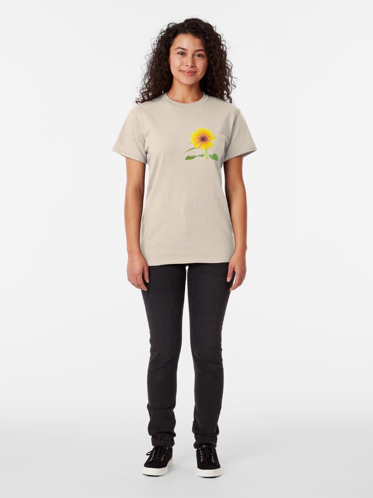 Alternate view of Sunflower in Watercolor Classic T-Shirt