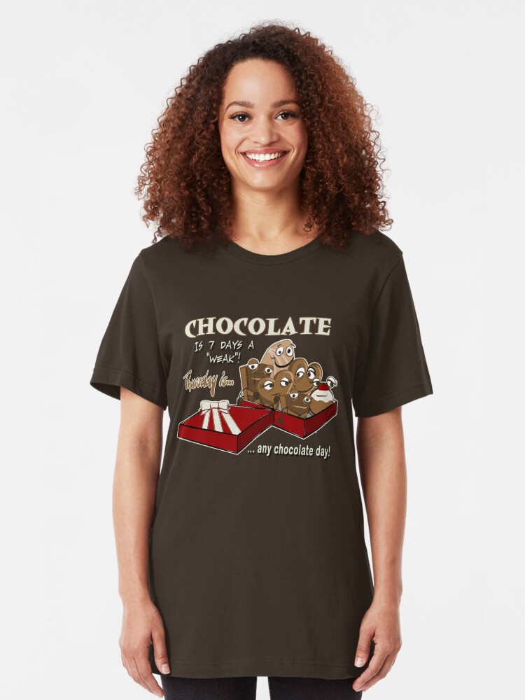 Alternate view of Chocolate - Thursday is any chocolate day Slim Fit T-Shirt