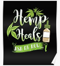 Hemp Heals CBD Oil Design Poster