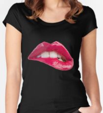 biting lips Women's Fitted Scoop T-Shirt