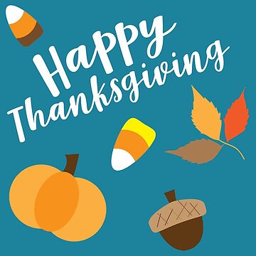 Artwork thumbnail, Happy Thanksgiving Acorns Pumpkin Leaves by lesrubadesigns