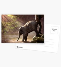 Elefant-Bewässerungsloch-junges Elefant-Tier Postkarten