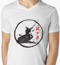 Samurai kämpfen T-Shirt mit V-Ausschnitt