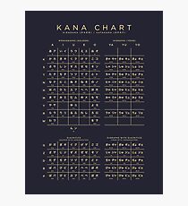 Kombinierte Hiragana Katakana japanischen Character Chart - schwarz Fotodruck