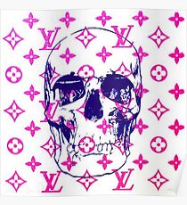 PINK & WHITE SKULL POSTER Poster