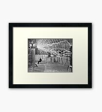 Tesla and His Coils Framed Print