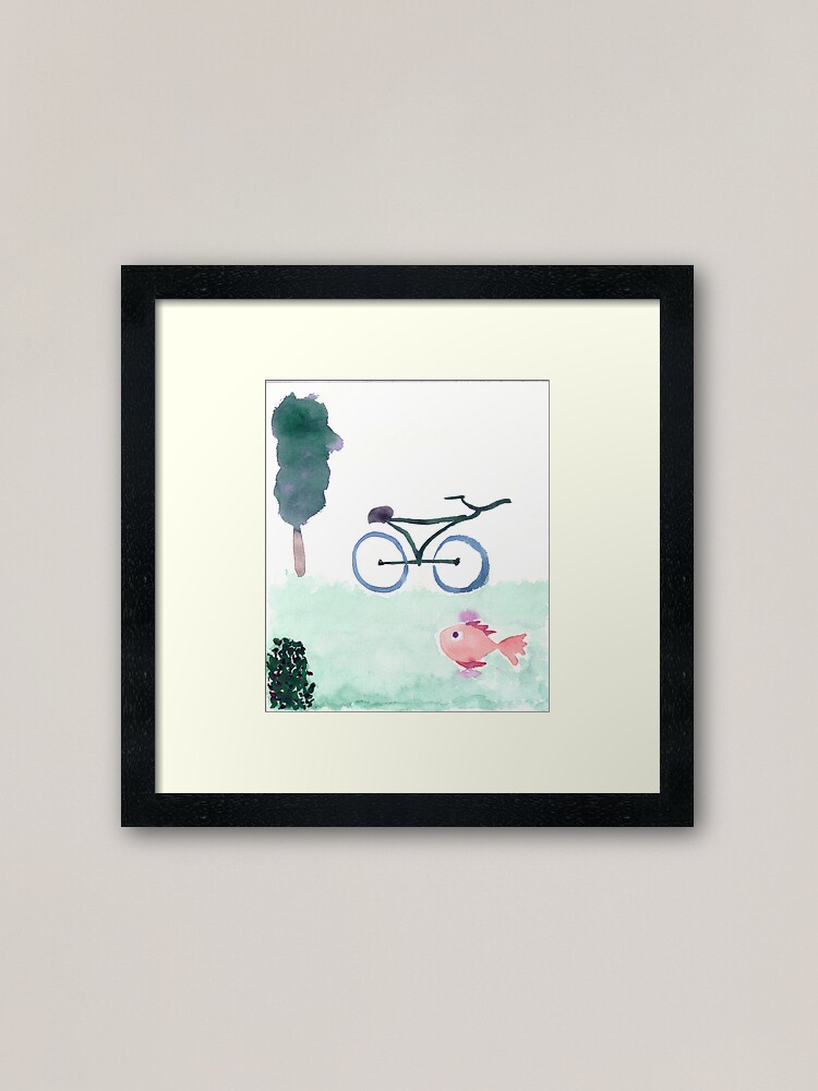 Alternate view of bike & fish Framed Art Print