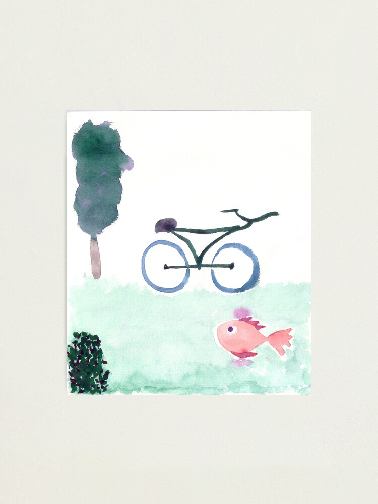 Alternate view of bike & fish Photographic Print