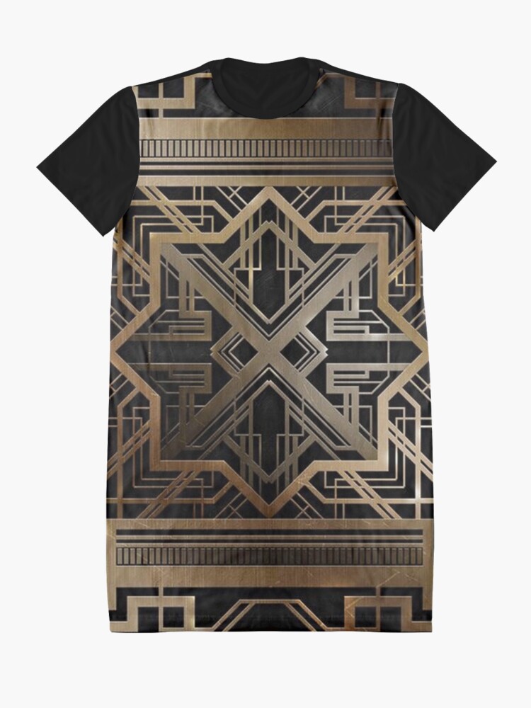 Alternate view of Art deco,gold,black,vintage,chic,elegant,1920 era,The Great Gatsby,modern,trendy,decorative Graphic T-Shirt Dress