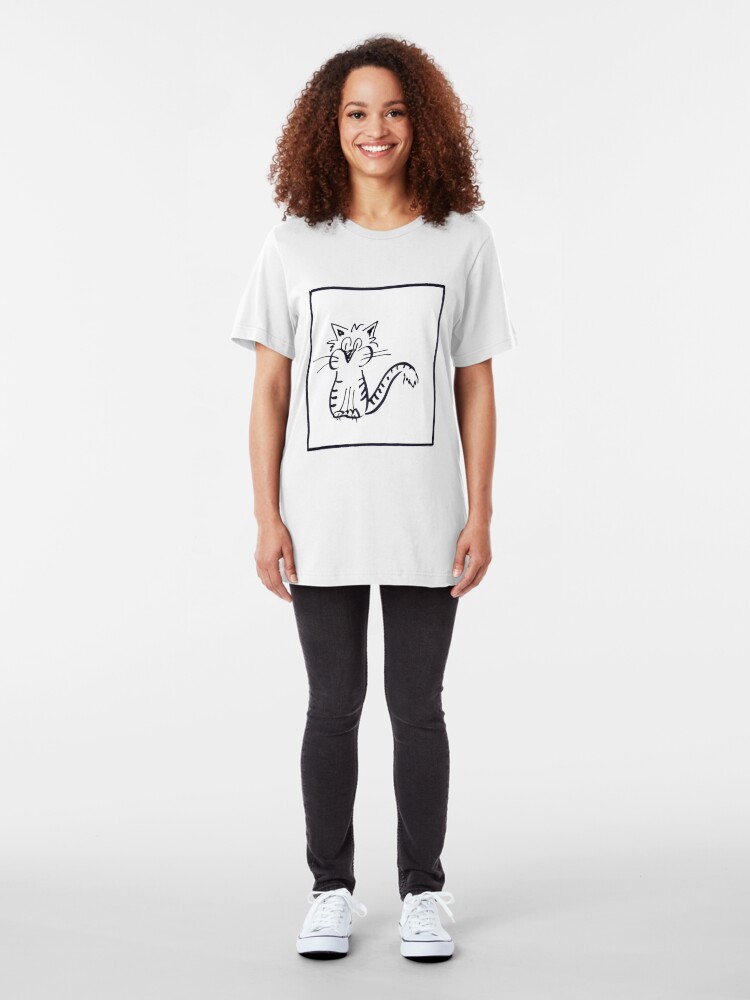 Alternate view of Cat in a frame Slim Fit T-Shirt