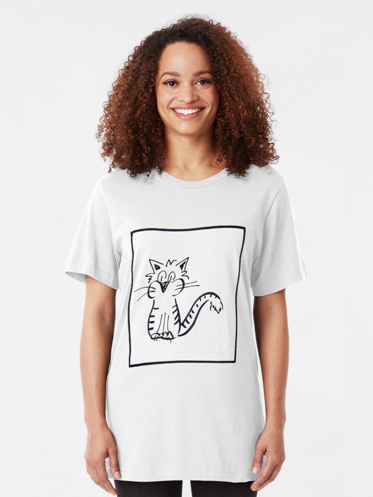 Alternate view of Cat in a frame Slim Fit T-Shirt