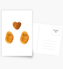 Couple of Chicken Nuggets with Heart Nugget Sticker Set (with other items) Postcards