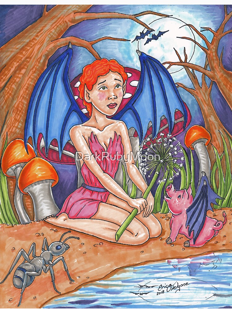 Bat Fairy and Bat Pig by DarkRubyMoon