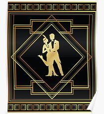 Art Deco Gatsby-Art-Prallplatten-Paar Poster