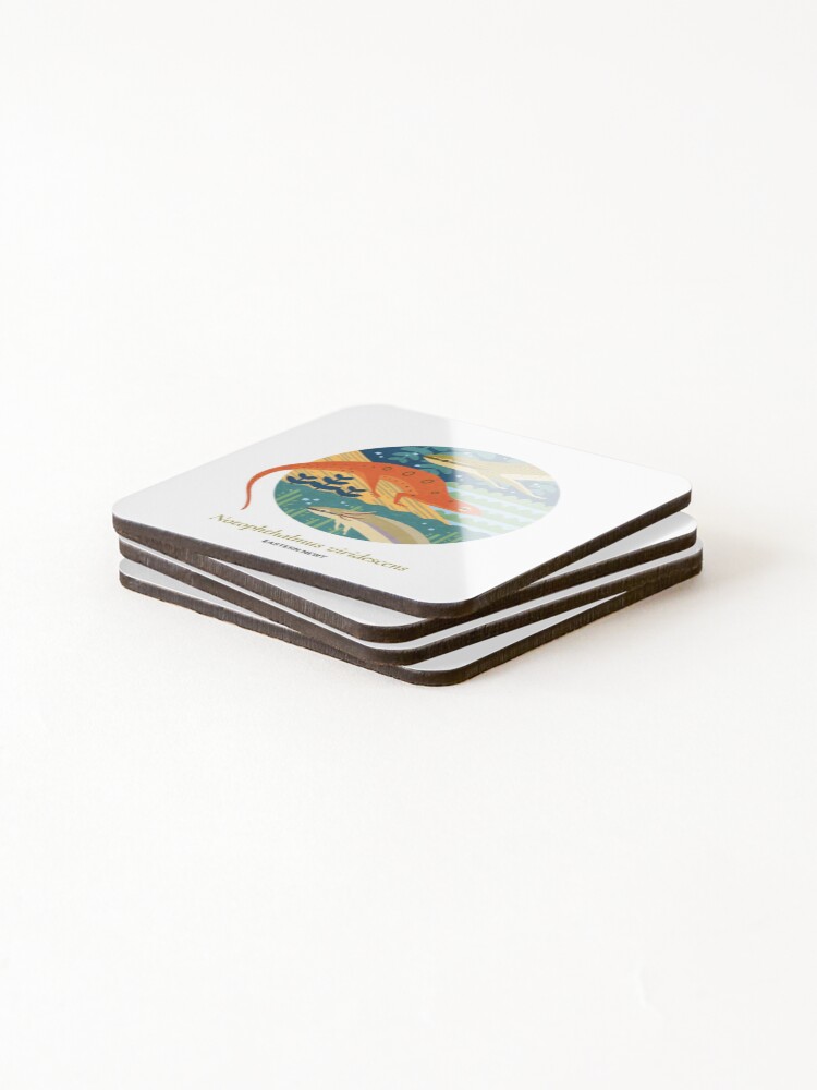 Alternate view of The Circles of Life: Eastern Newt Coasters (Set of 4)