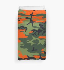 Orange Camouflage Army Pattern Duvet Cover