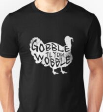 Gobble Til You Wobble Turkey Silhouette Thanksgiving Christmas Holiday T-Shirt Unisex T-Shirt